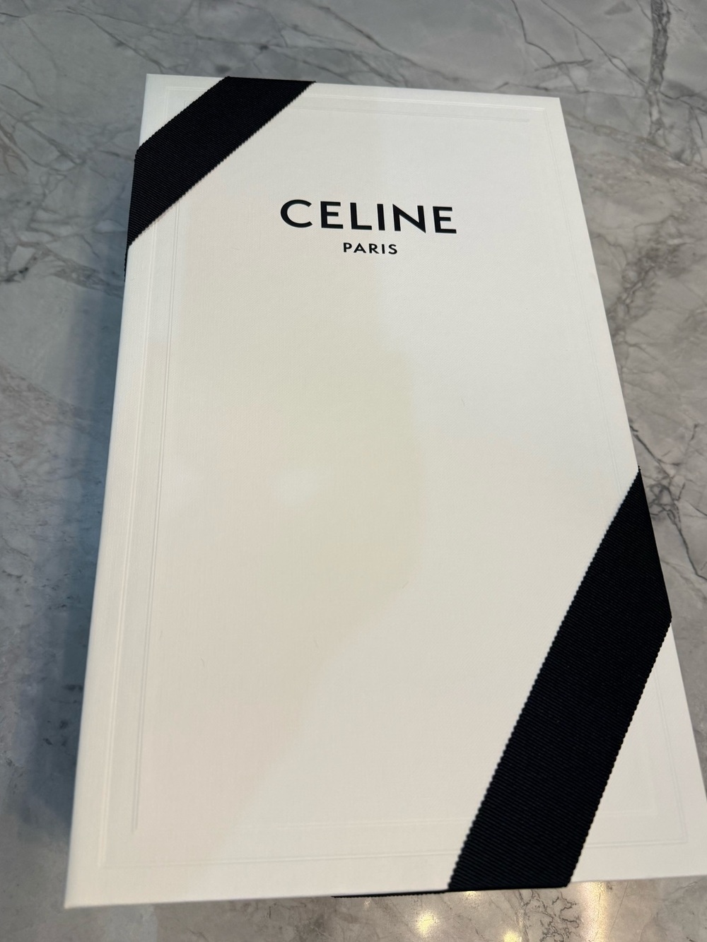 Celine White Large Gift Box w Ribbon, Envelope and Celine Product Card NEW!